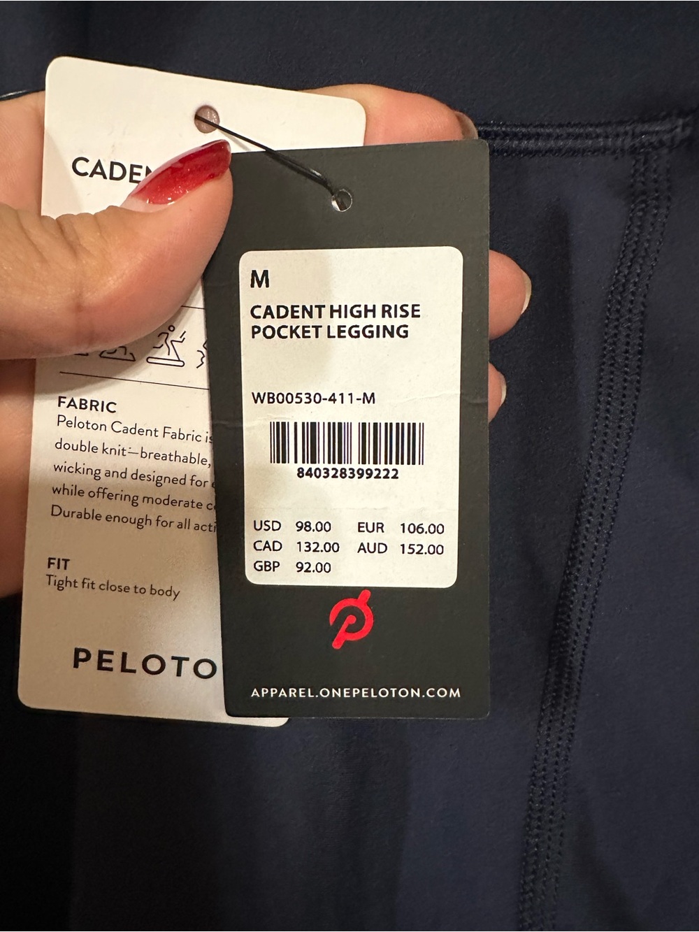 Peloton Navy Shine CADENT HIGH RISE POCKET LEGGING - Picture 4 of 4